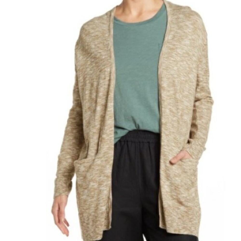 Madewell Ryder Open Front Heather Olive Summer Cardigan Size Small
